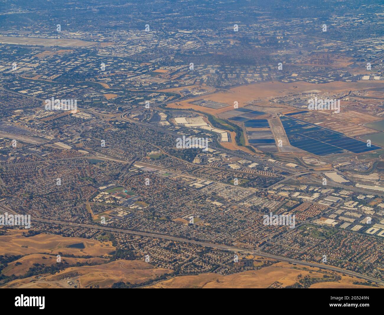 Aerial view of the North San Jose area at California Stock Photo