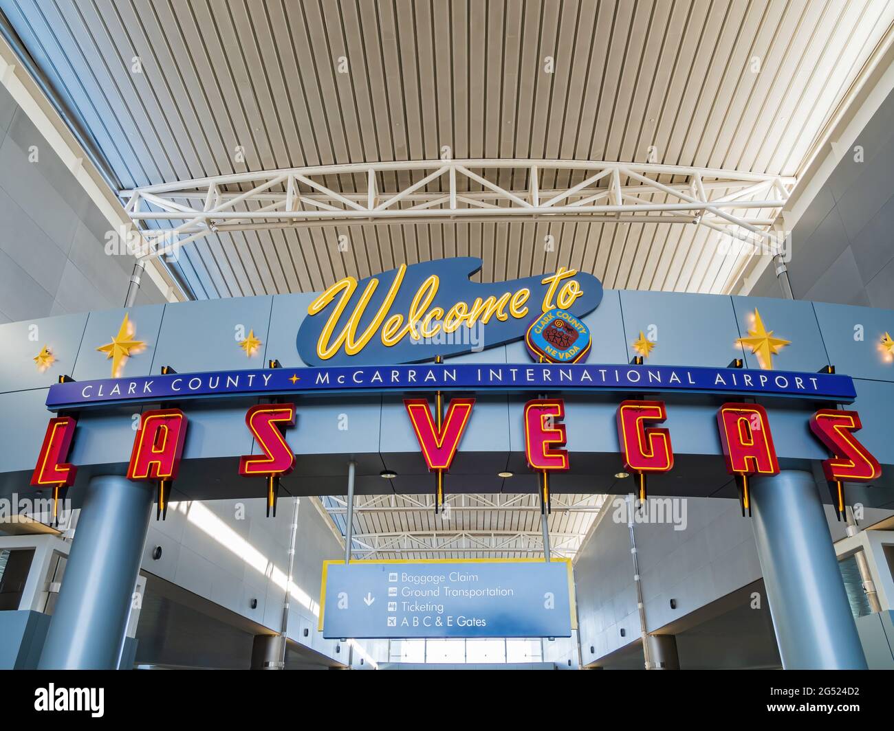 Las Vegas, MAY 19, 2021 to Las Vegas sign in the airport Stock Photo Alamy