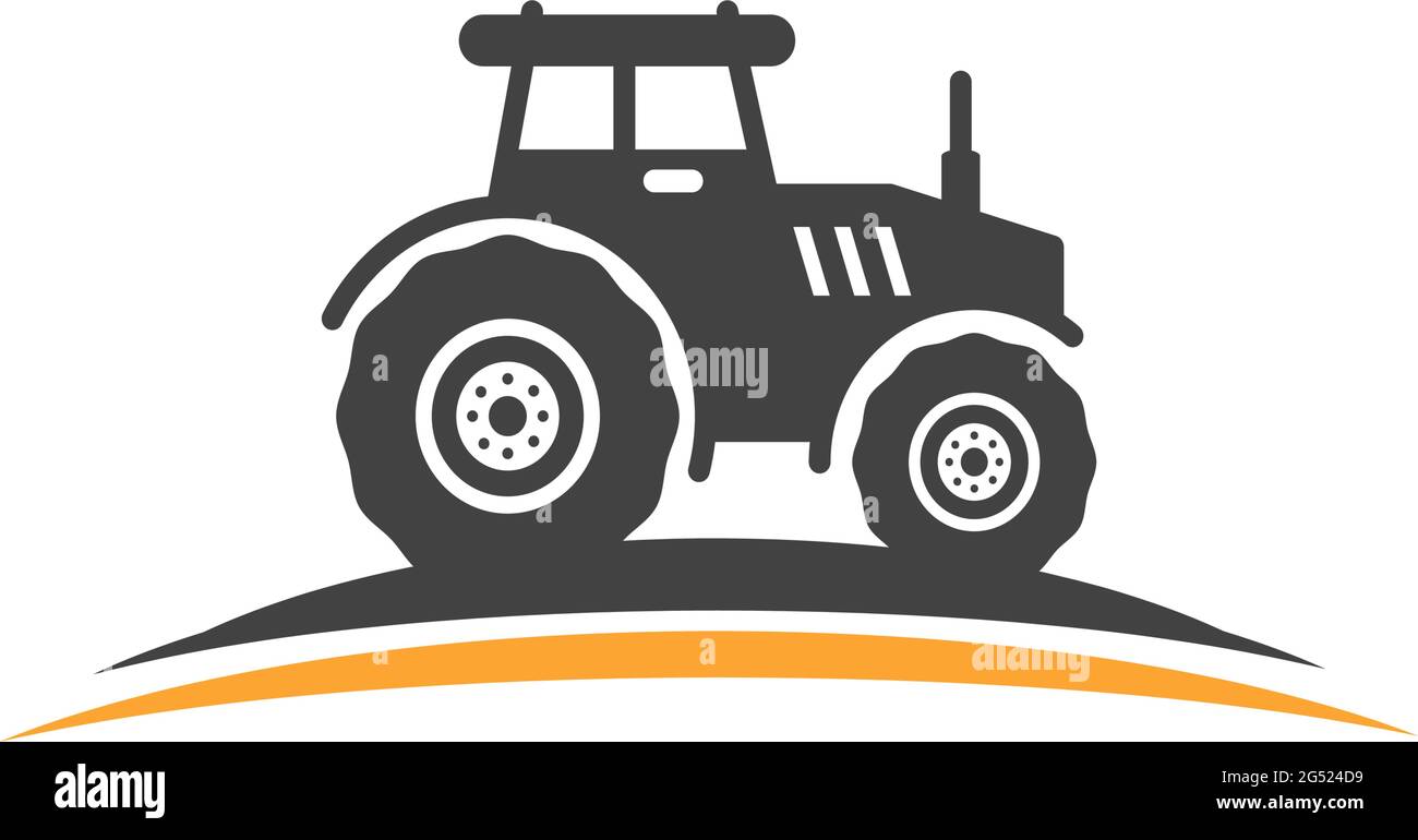 Flat tractor vector logo hi-res stock photography and images - Alamy