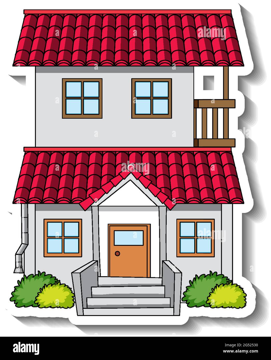 Sticker template with a single house isolated illustration Stock Vector ...