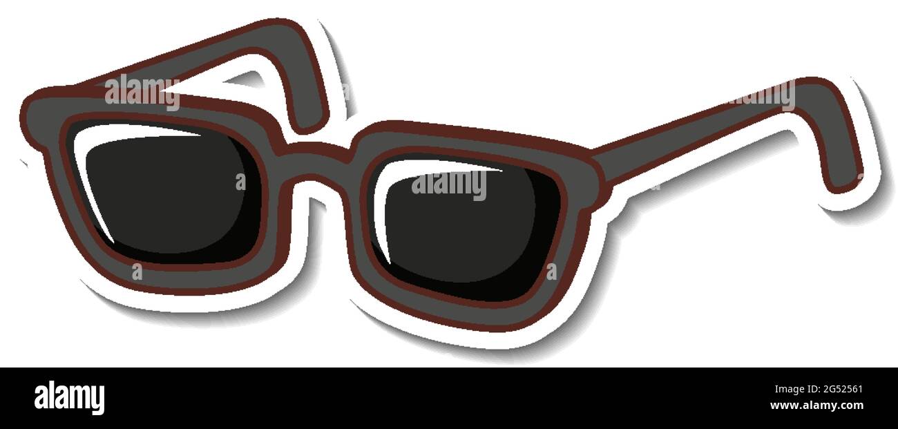 Sticker design with sunglasses eyewear isolated illustration Stock ...