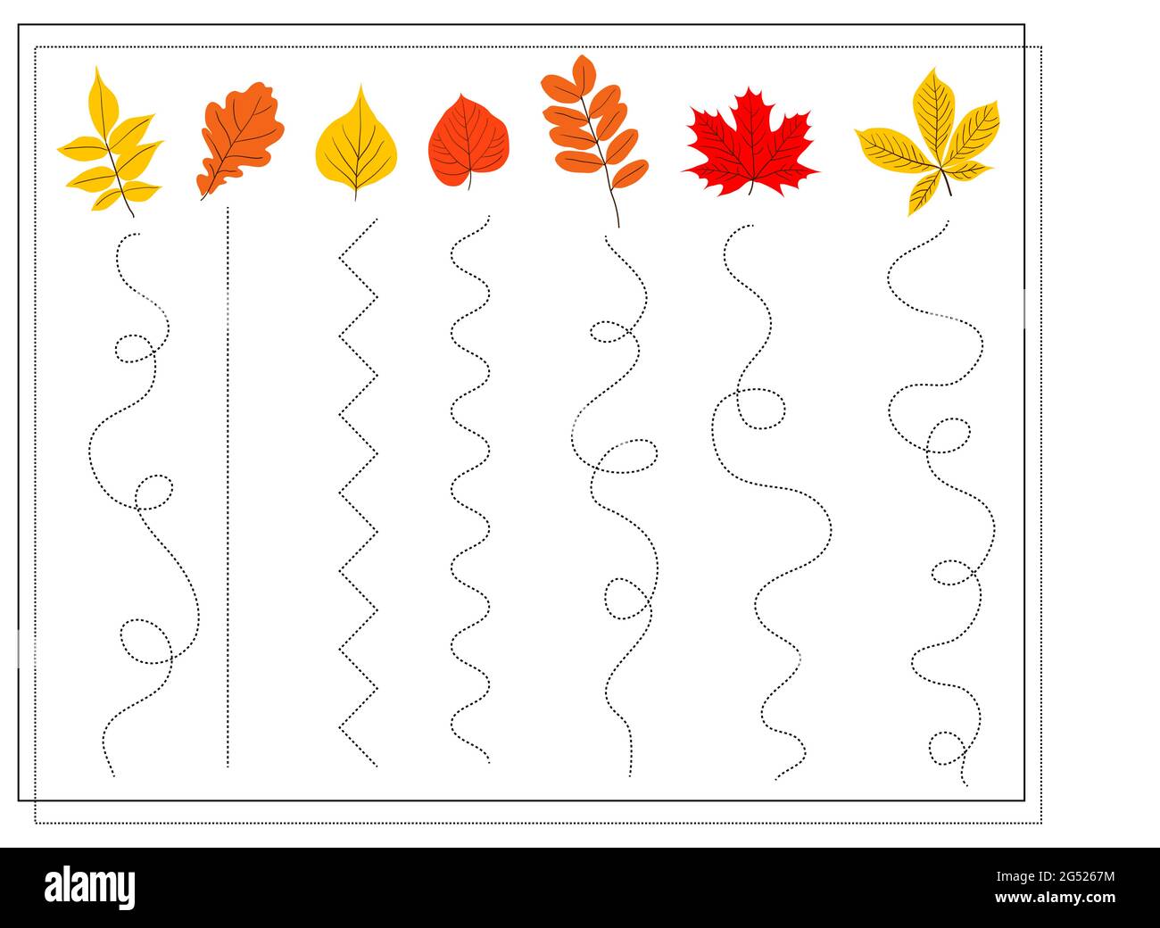 on handwriting. Educational children's game. Line tracing for