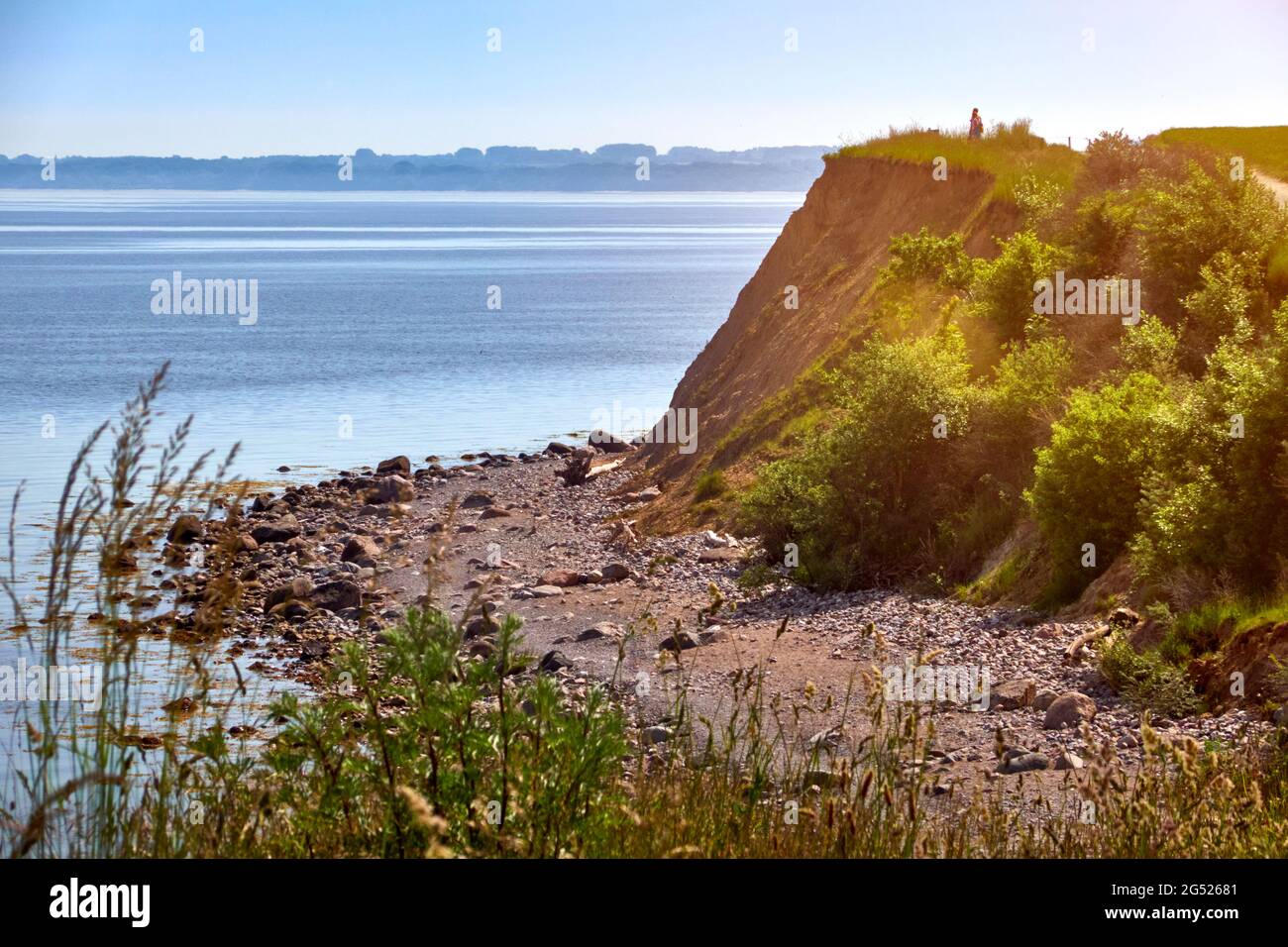 German Baltic Sea cliffs of boulder clay in front of Travemunde beaches Stock Photo