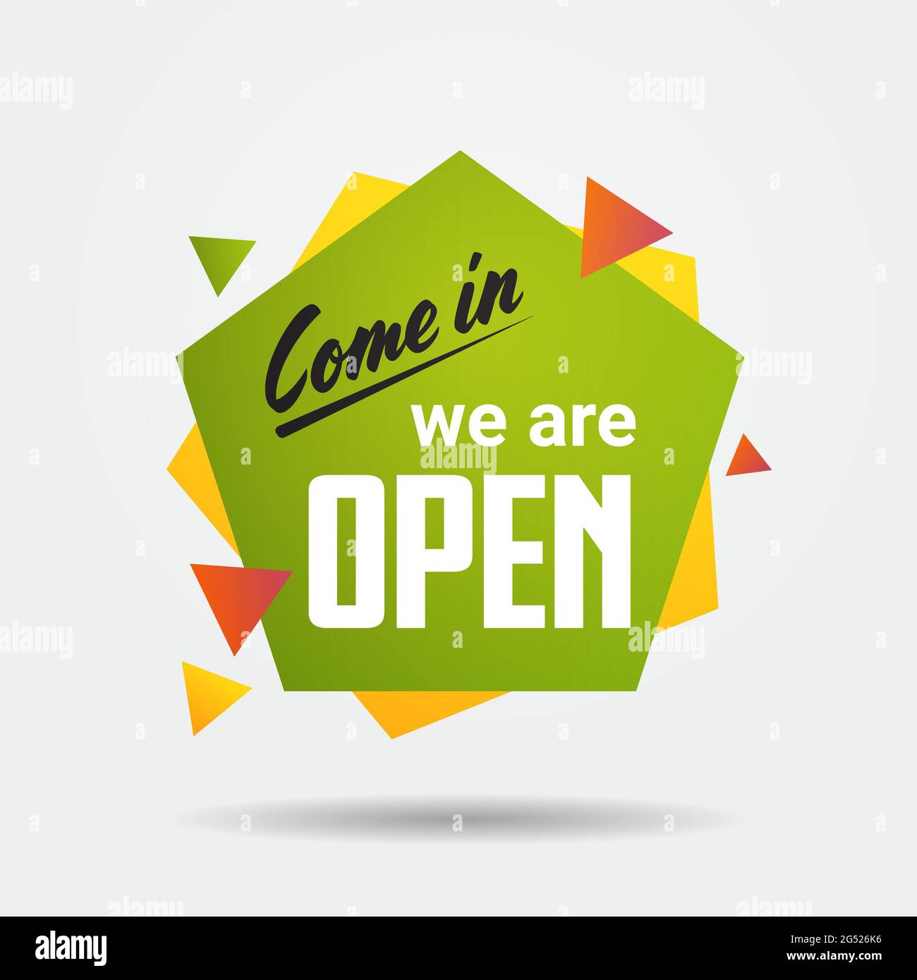 come in sticker we are open again after coronavirus quarantine over ...