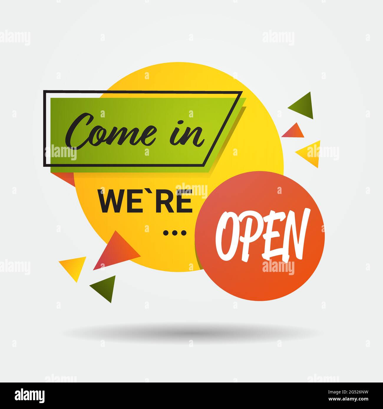 come in sticker we are open again after coronavirus quarantine over ...