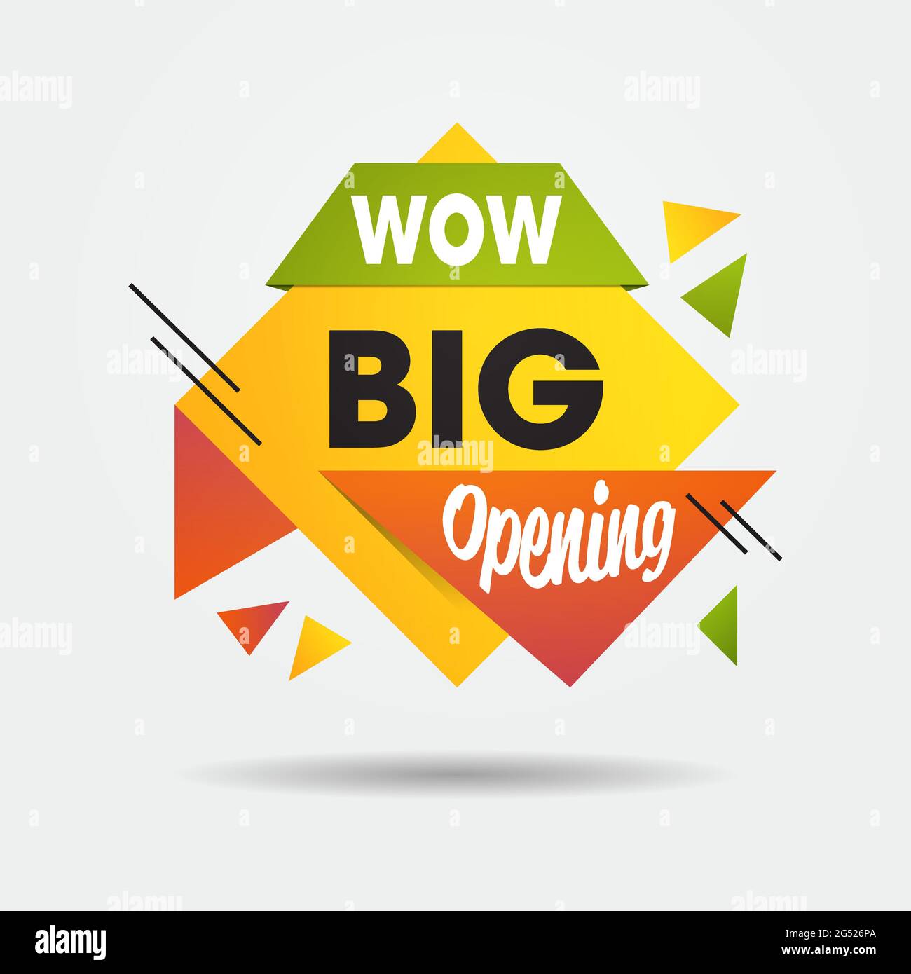 big opening sticker we are open again after coronavirus quarantine over advertising campaign concept Stock Vector