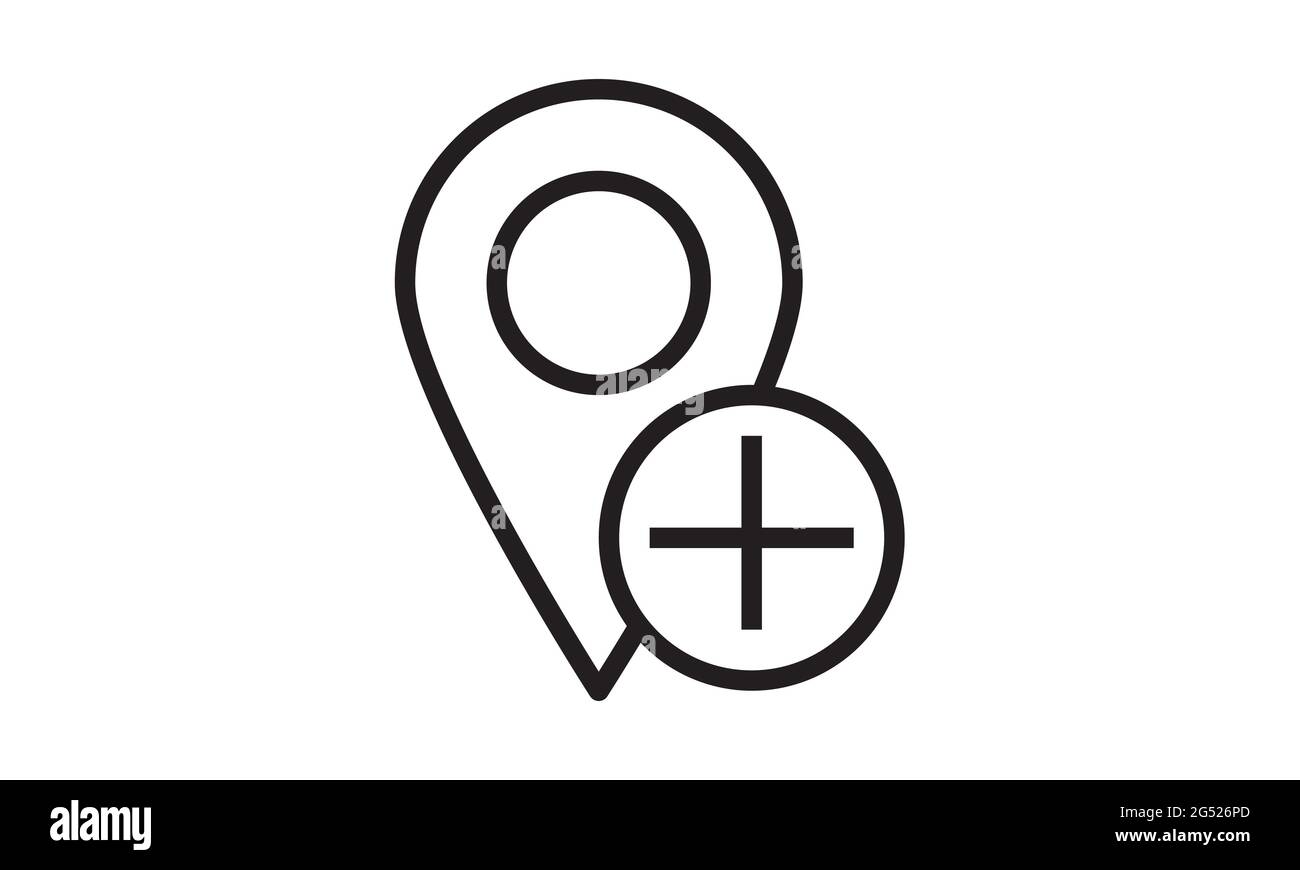 Add location pin flat icon. Gps pin color icons in trendy flat style. Map pointer and plus gradient style design, designed for web and app. Eps 10 Stock Vector