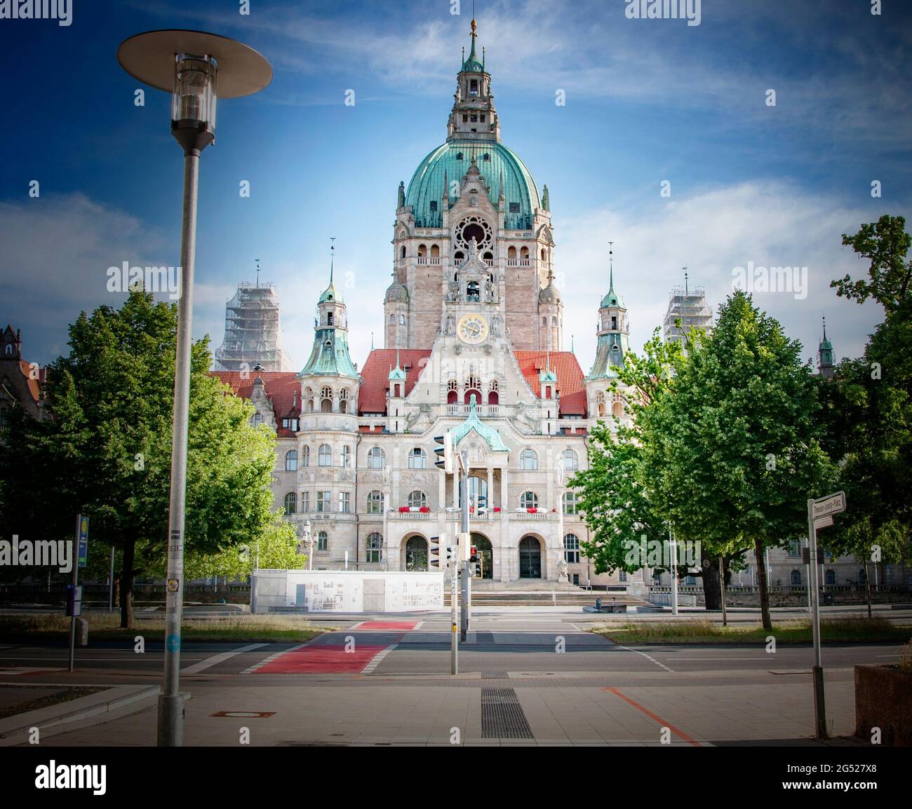 HANNOVER, GERMANY. JUNE 19, 2021 New City Hall Front view Stock Photo
