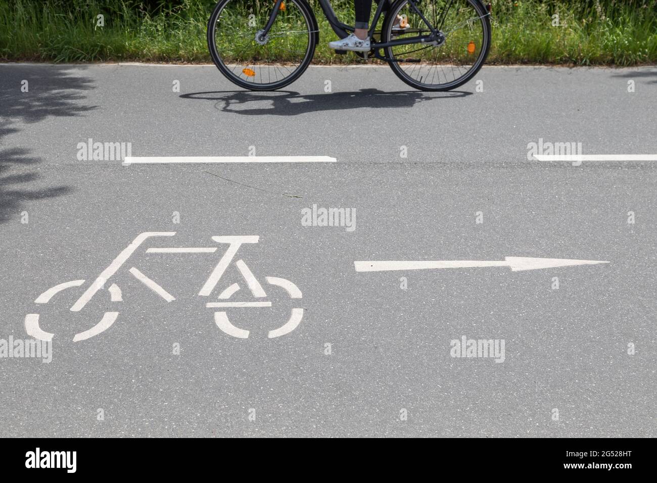 bicycle on a cycle highway Stock Photo