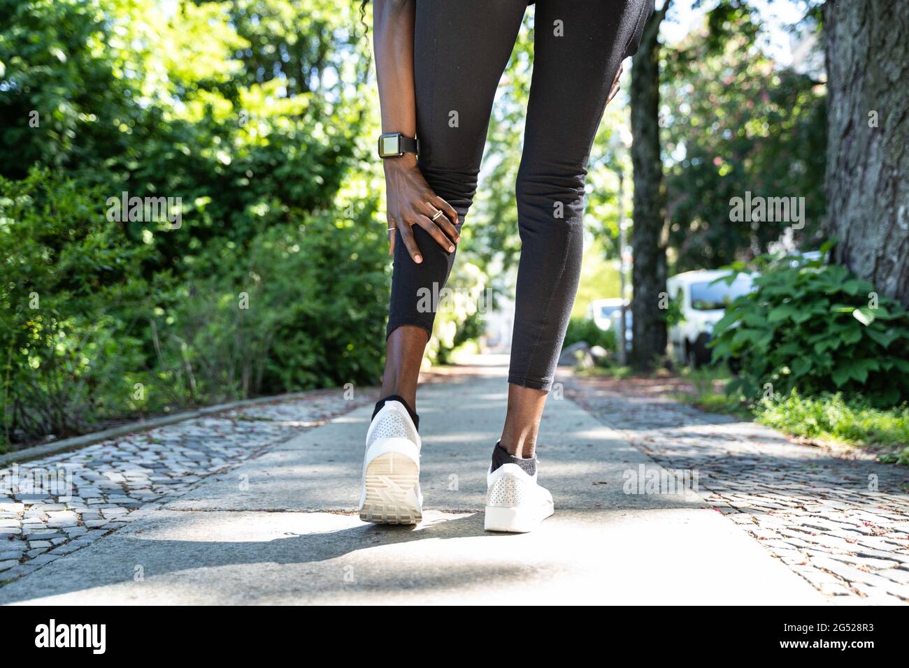 Calf Injury And Cramp Pain. Sport Athlete Jogging Stock Photo Alamy