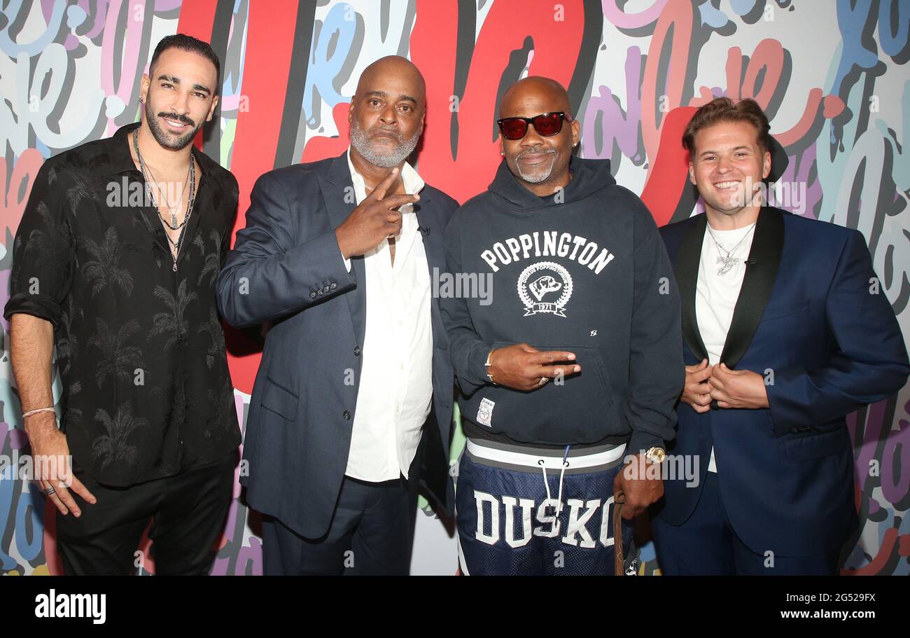 Beverly Hills, CA -June 24 - Adil Rami, Artist Richard Hutchins, Damon ...