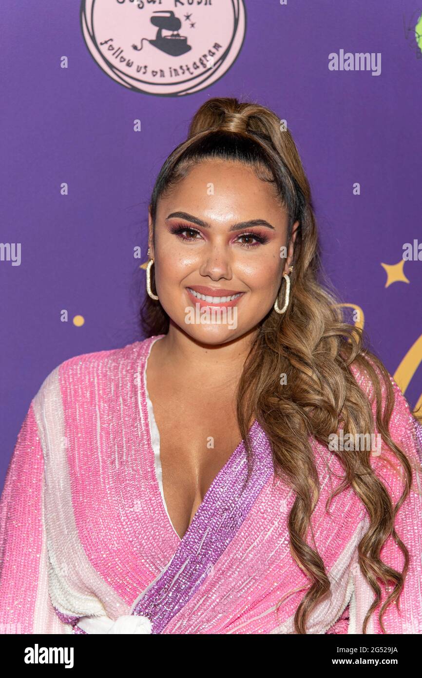 Los Angeles, USA. 24th June, 2021. Kristinia DeBarge attends PooBear, Shndo and Loureen Ayyoub Music Video Premiere “Home of The Brave” at Black Star Burger, Los Angeles, CA on June 24, 2021 Credit: Eugene Powers/Alamy Live News Stock Photo