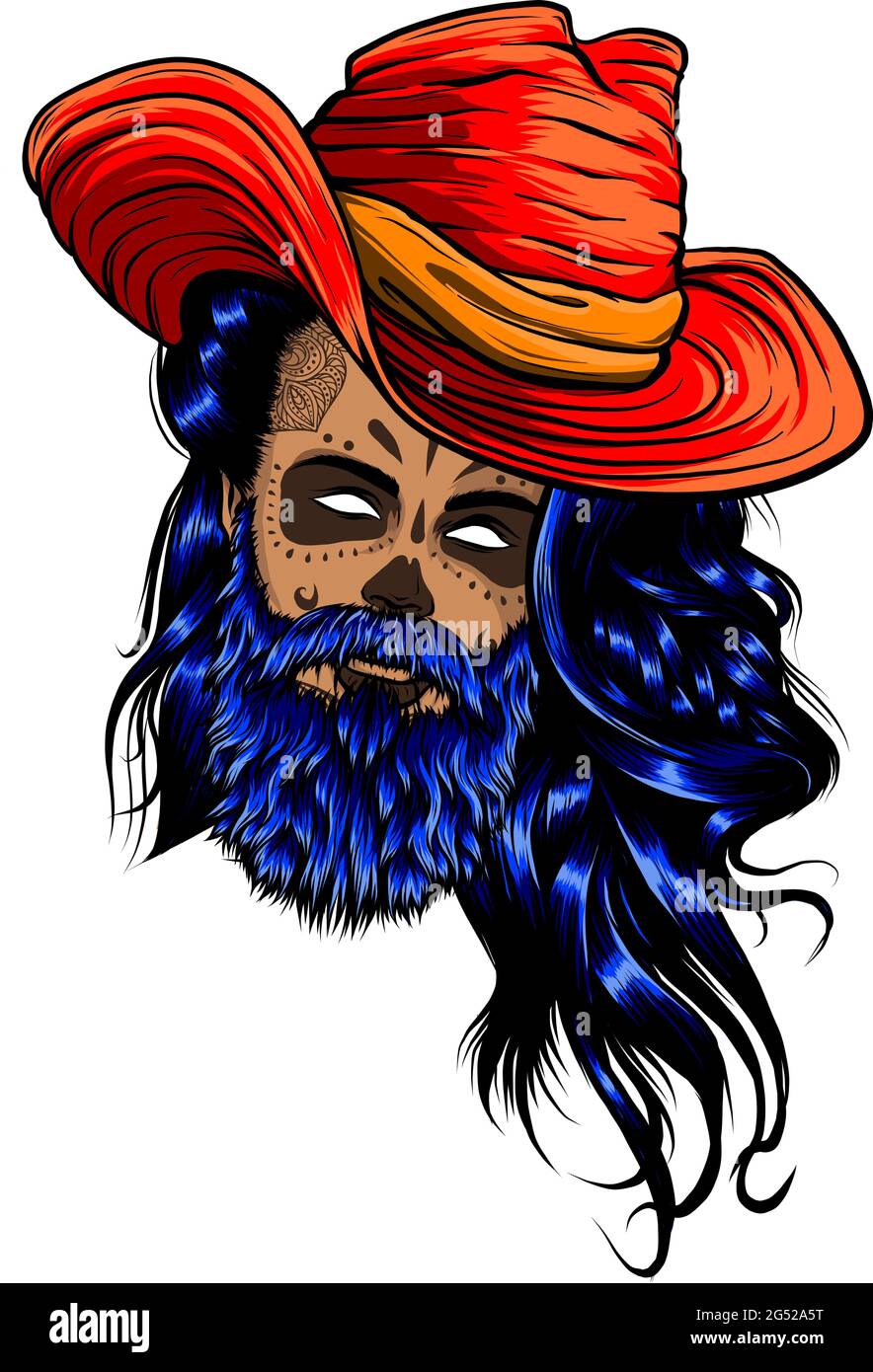 Portrait old farmer beard hat Stock Vector Images - Alamy