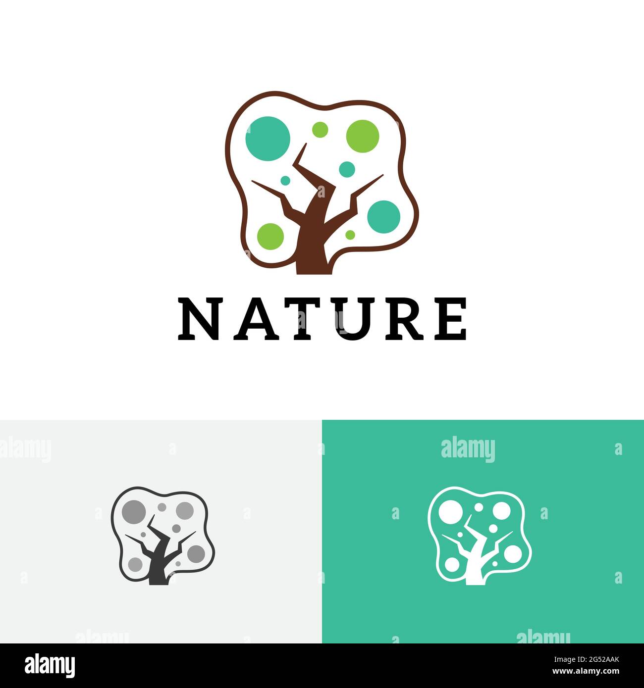 Green Nature Ecology Environment Tree Earth Simple Logo Stock Vector