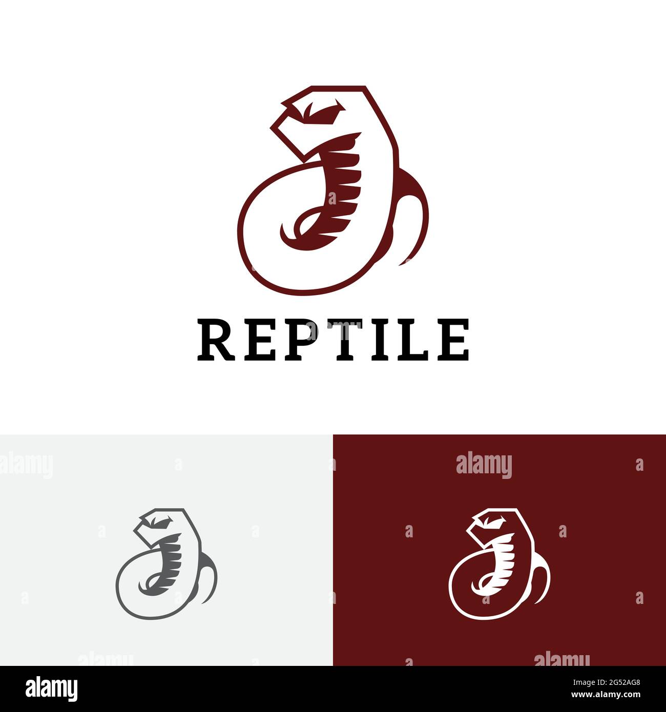 White Snake Serpent Reptile Rattlesnake Venomous Wild Animal Logo Stock Vector