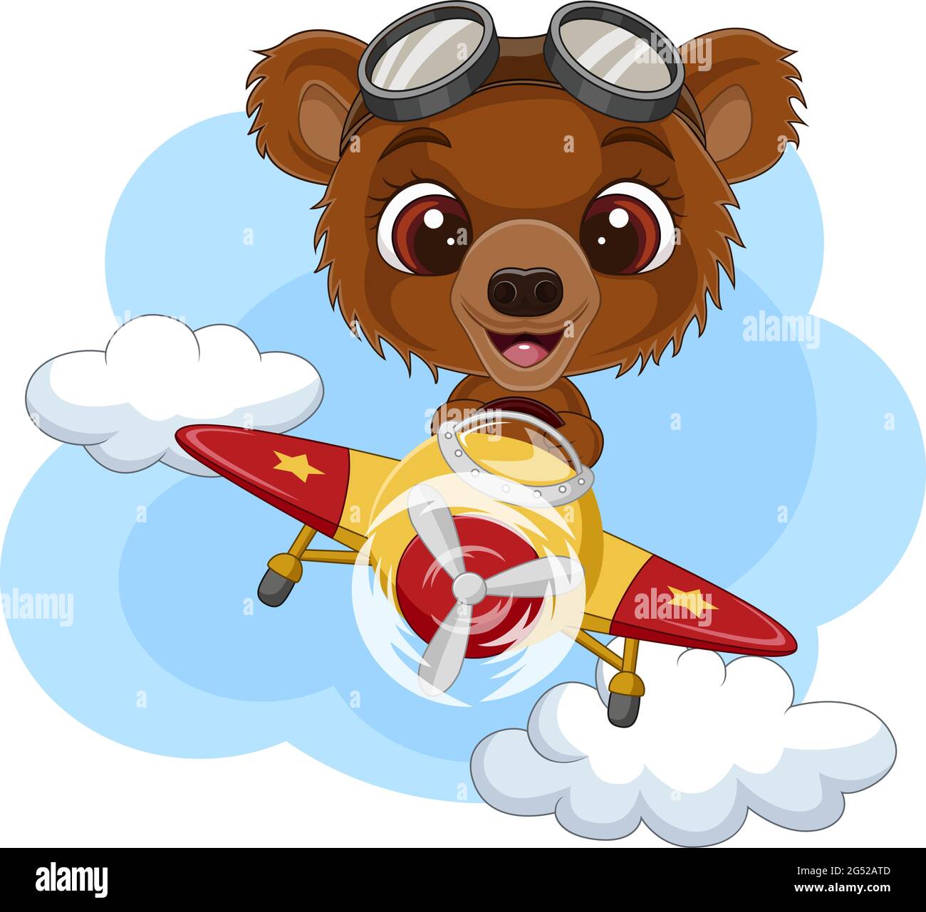 Cartoon baby bear operating a plane Stock Vector Image & Art - Alamy