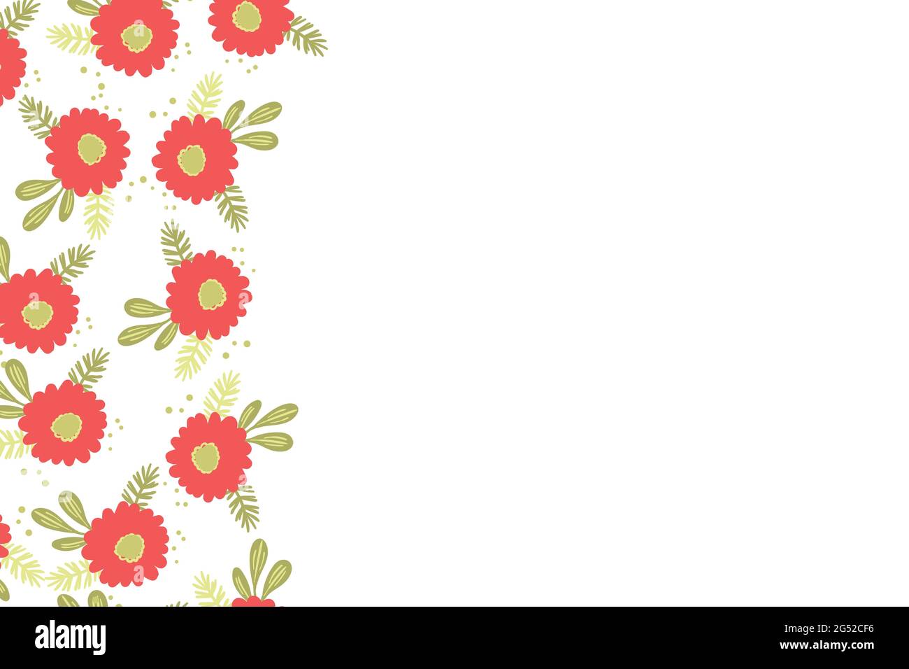 Floral frame based on traditional folk art ornaments on white background.  Ornate border with pink flowers. Vector stock illustration for wallpaper  Stock Vector Image \u0026 Art - Alamy, image size:1300x956