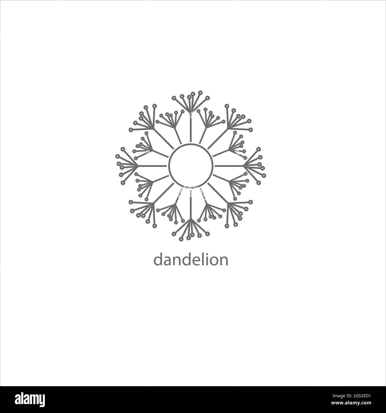 Vector Dandelion blowing silhouette on the white Stock Vector