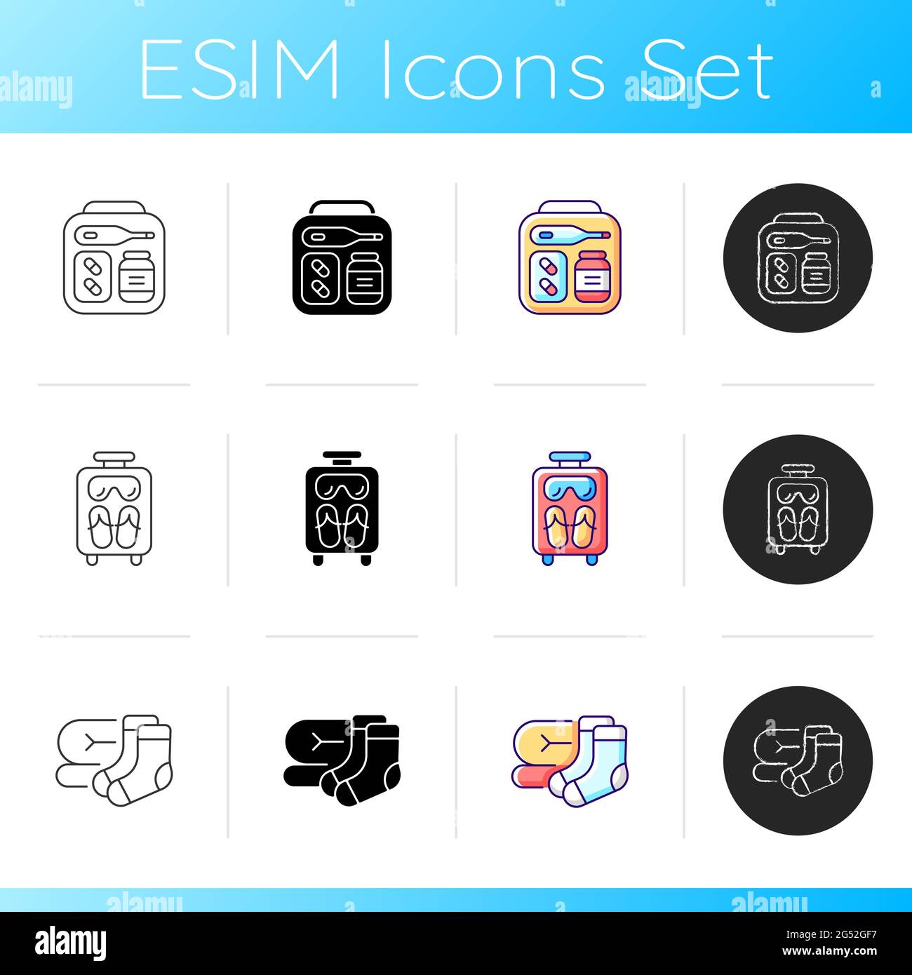 Airplane passenger travelling things icons set Stock Vector Image & Art ...