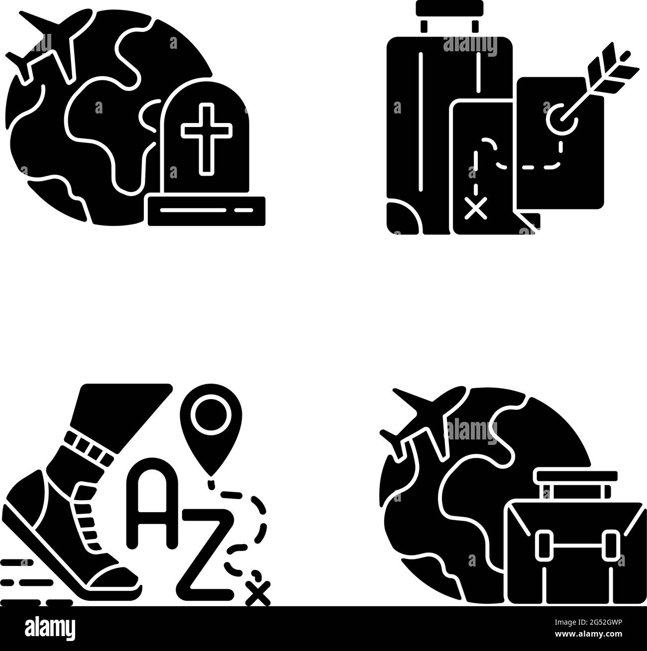 Tourism black glyph icons set on white space Stock Vector Image & Art ...