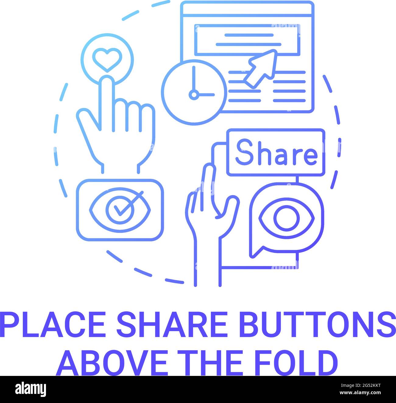 Place share buttons above fold concept icon Stock Vector Image & Art ...