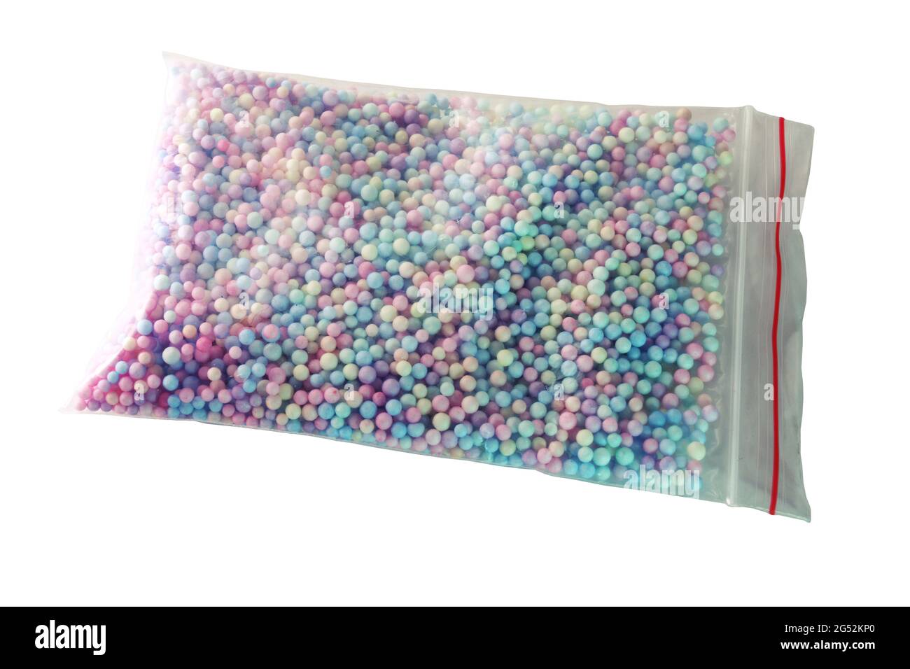 color foam balls, filler for gift box in transparent bag with zip lock
