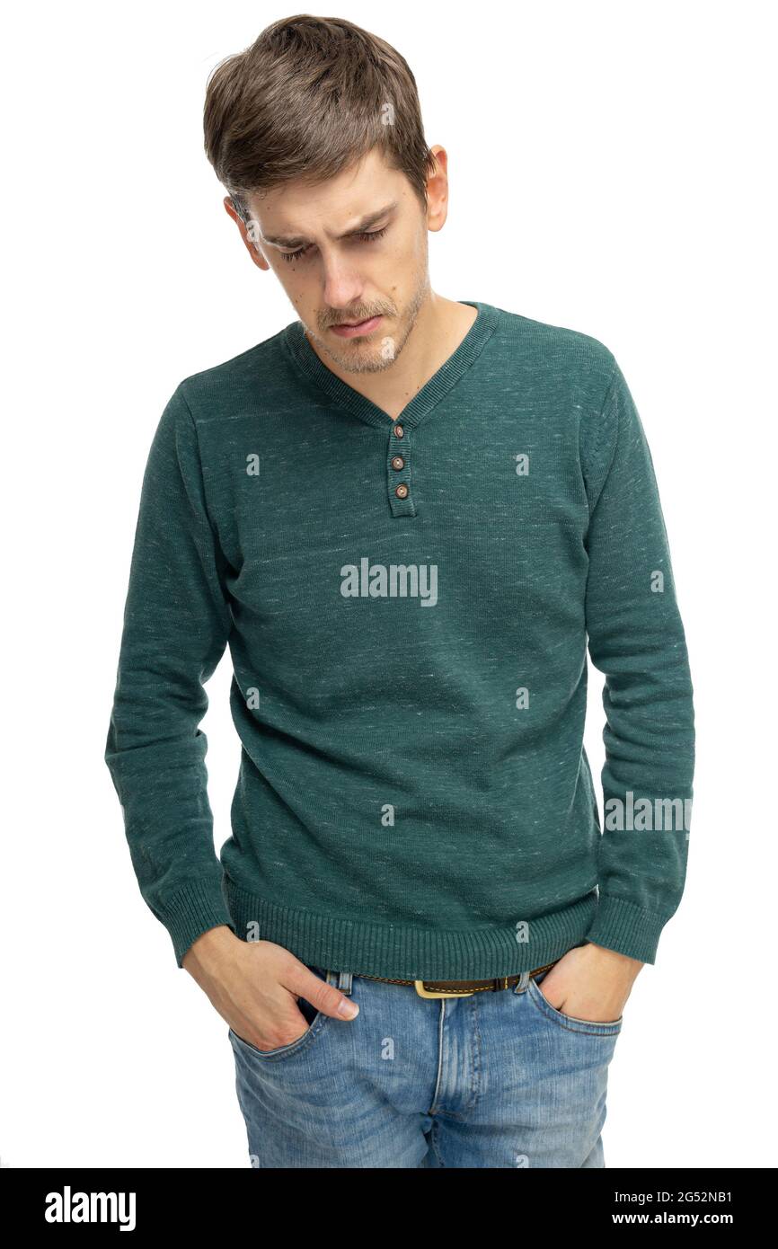 Young handsome tall slim white man with 