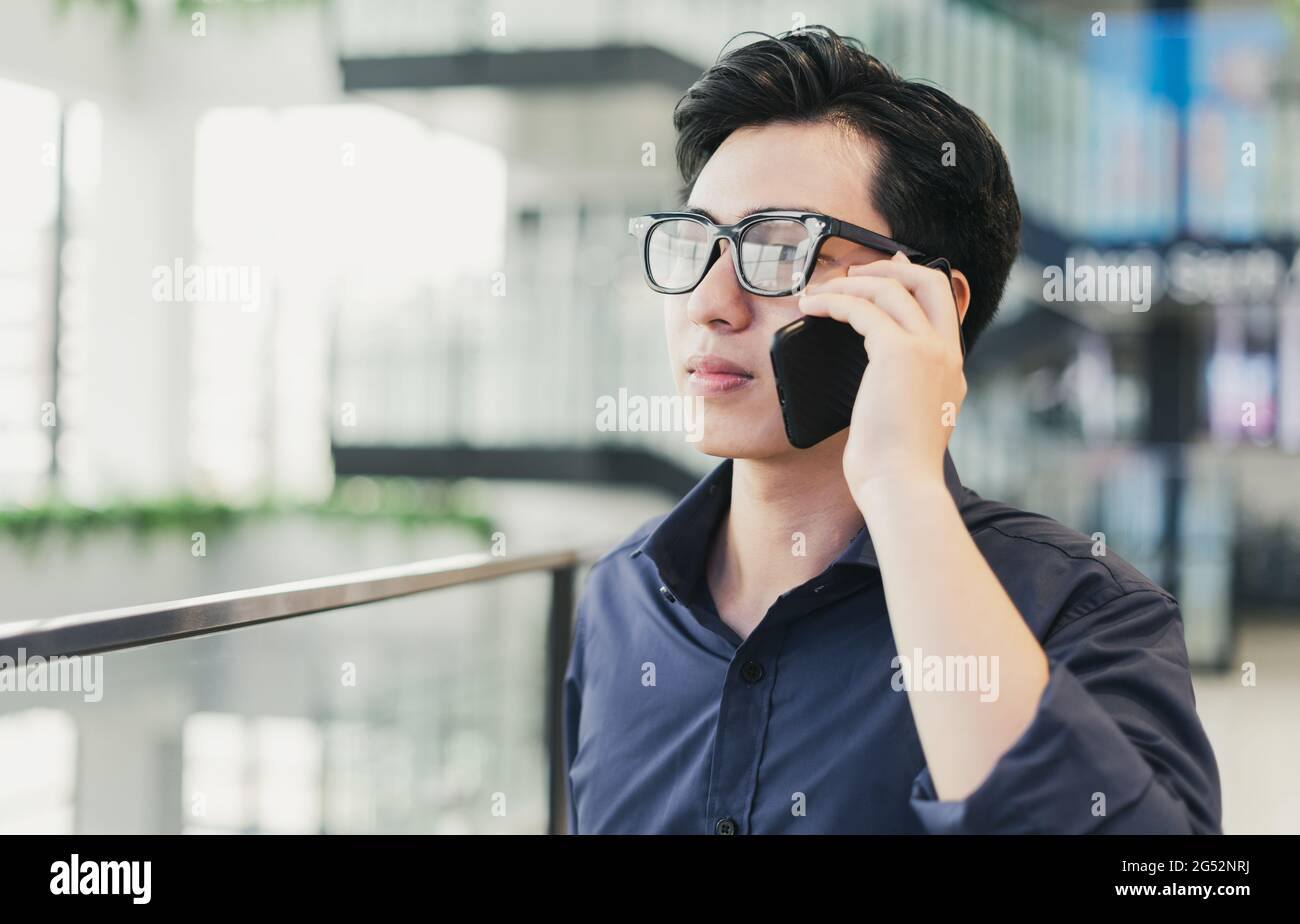 business man talking on the phone Stock Photo