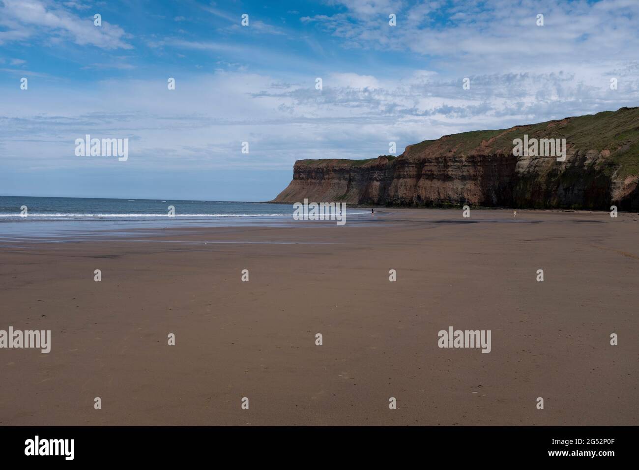 dh Beach SALTBURN YORKSHIRE england seaside shoreline beaches north sea coast Stock Photo