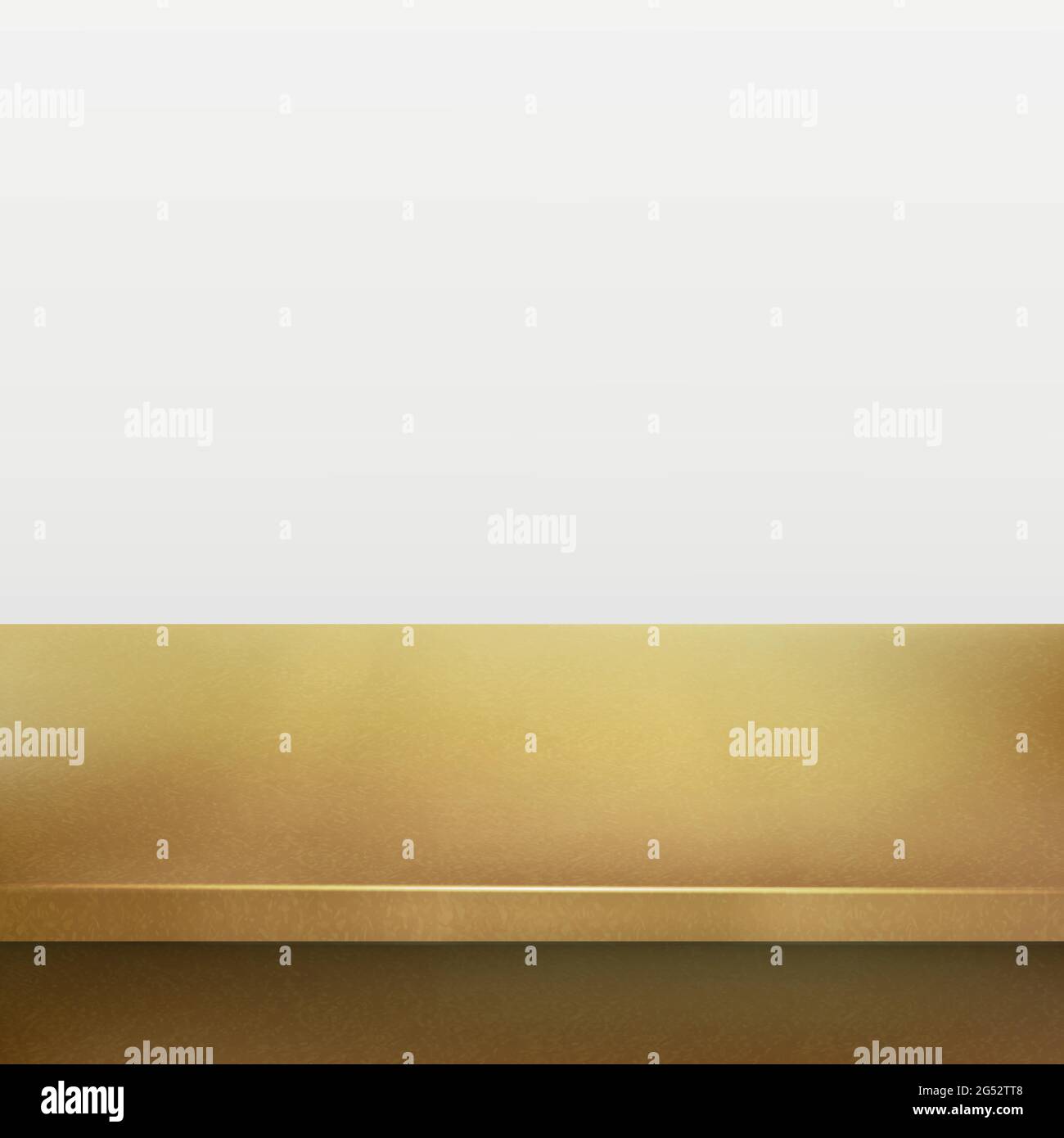 Metal gold table top, white background - Vector illustration Stock Vector