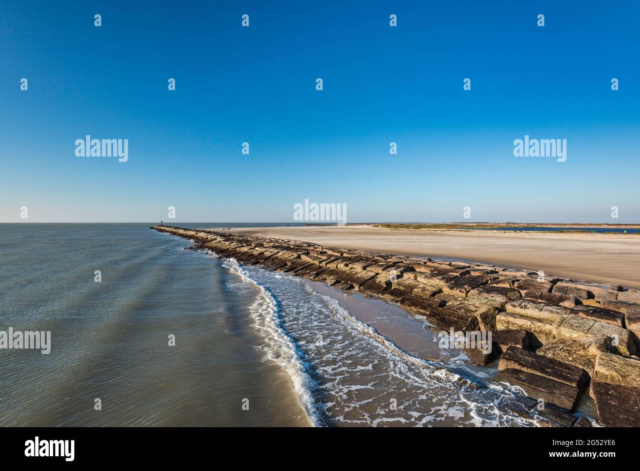 View of beach from pier at Matagorda Peninsula near Colorado River