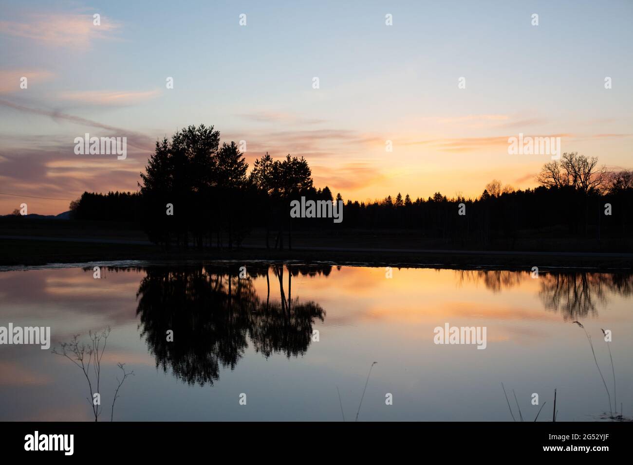 Abendstimmung. Eveningmood. A Beautiful sunset. Stock Photo