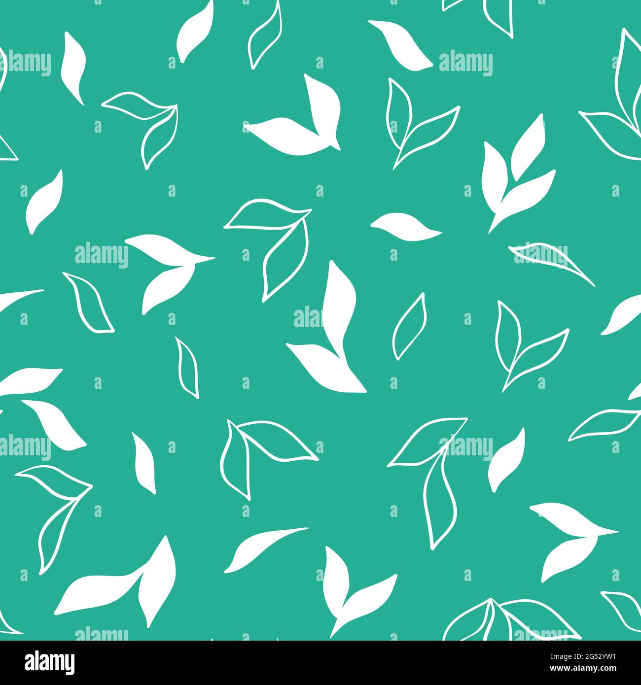 Seamless pattern with white flowers on a green background, vector ...