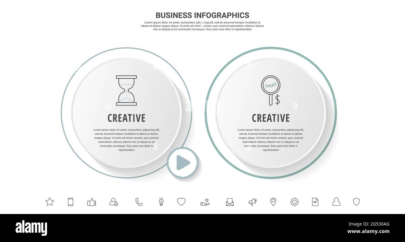 vector button timeline infographic, diagram chart,... Business vector infographics with two line circles. Timeline ...