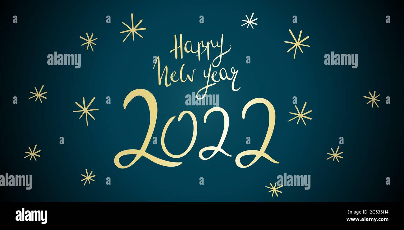Happy New year 2022 greeting card celebration illustration Stock Photo