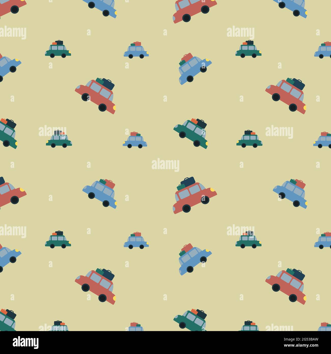 Seamless vector pattern with bus, plane, car, train, ship on light ...