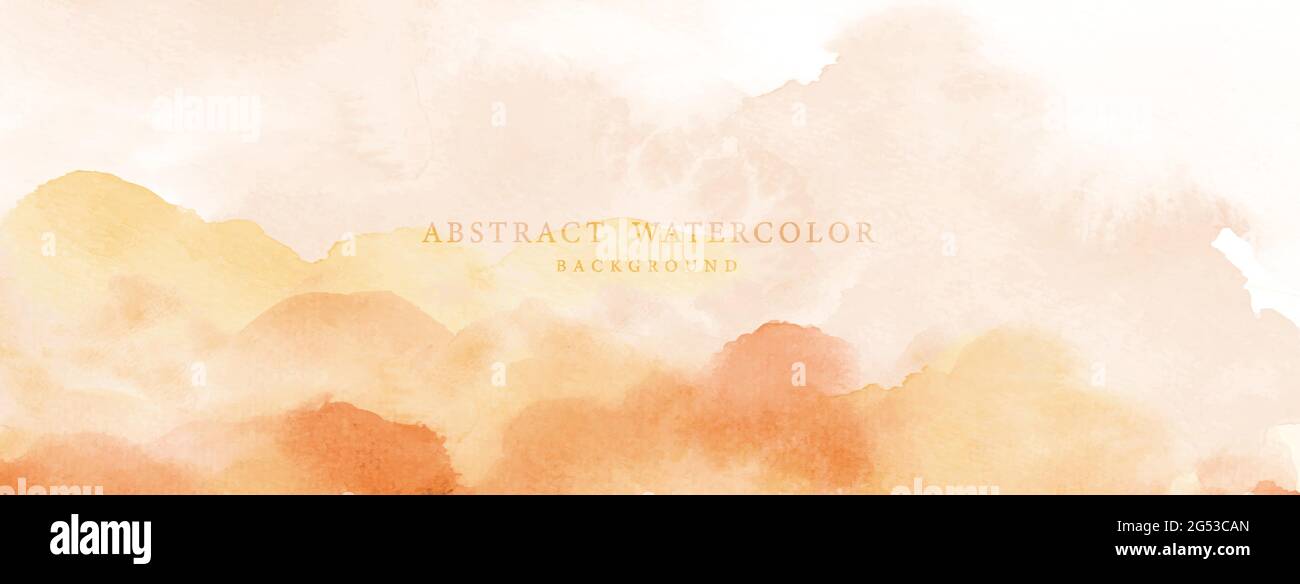 Abstract watercolor hand-painted for background. Orange yellow watercolor stains vector texture is ideal for element in the decorative design of heade Stock Vector