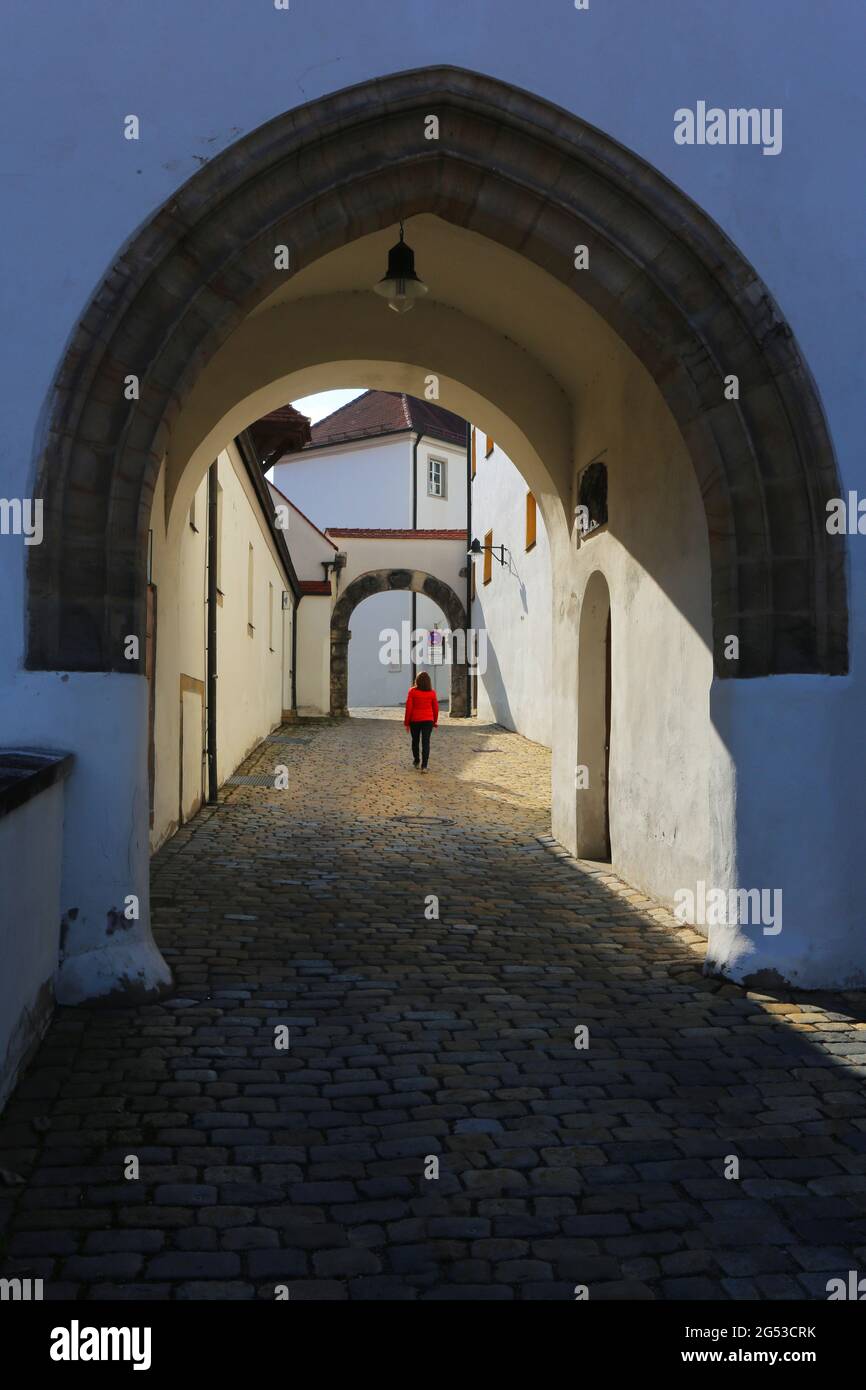 Aufgang zum historisches Schloss in Sulzbach Rosenberg, Amberg, Oberpfalz, Bayern! Stock Photo
