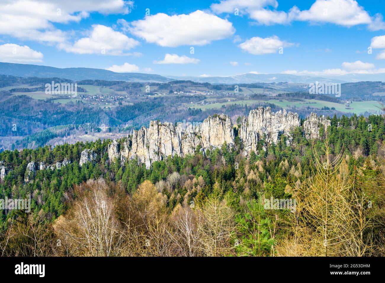 Sunny forest scene rocks hi-res stock photography and images - Alamy
