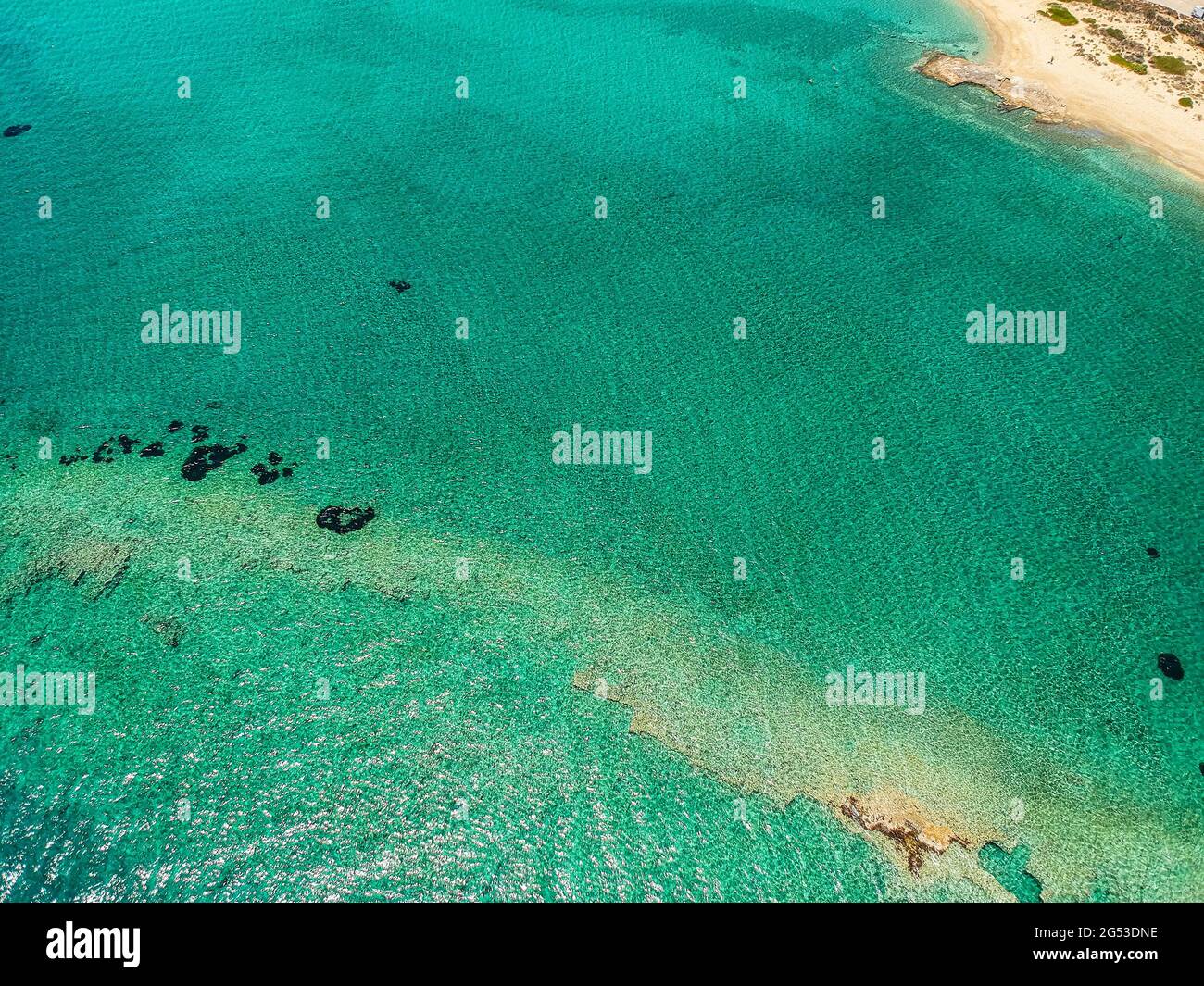 Iconic aerial view over the oldest submerged lost city of Pavlopetri in ...