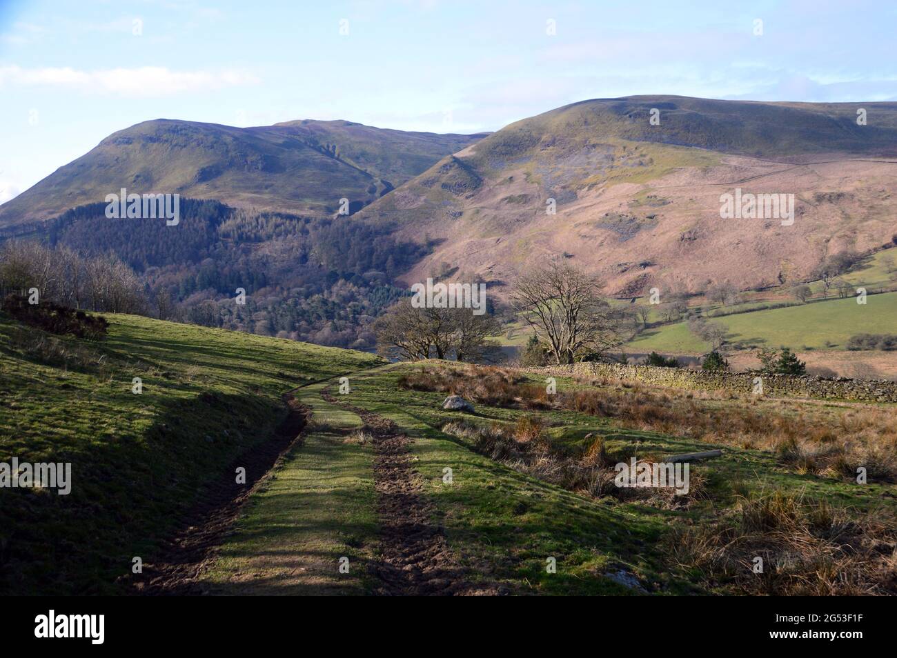 Carling Knott and the Wainwright Burnbank Fell from the Mosser Fell Road in the Lake District National Park, Cumbria, England, UK Stock Photo