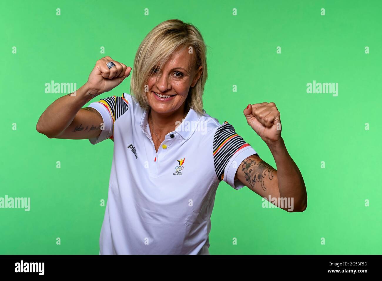 Delphine Luna Aka Dj Mademoiselle Luna Poses For The Photographer At A Photoshoot For The Belgian Olympic Committee Boic Coib Ahead Of The Tokyo 202 Stock Photo Alamy