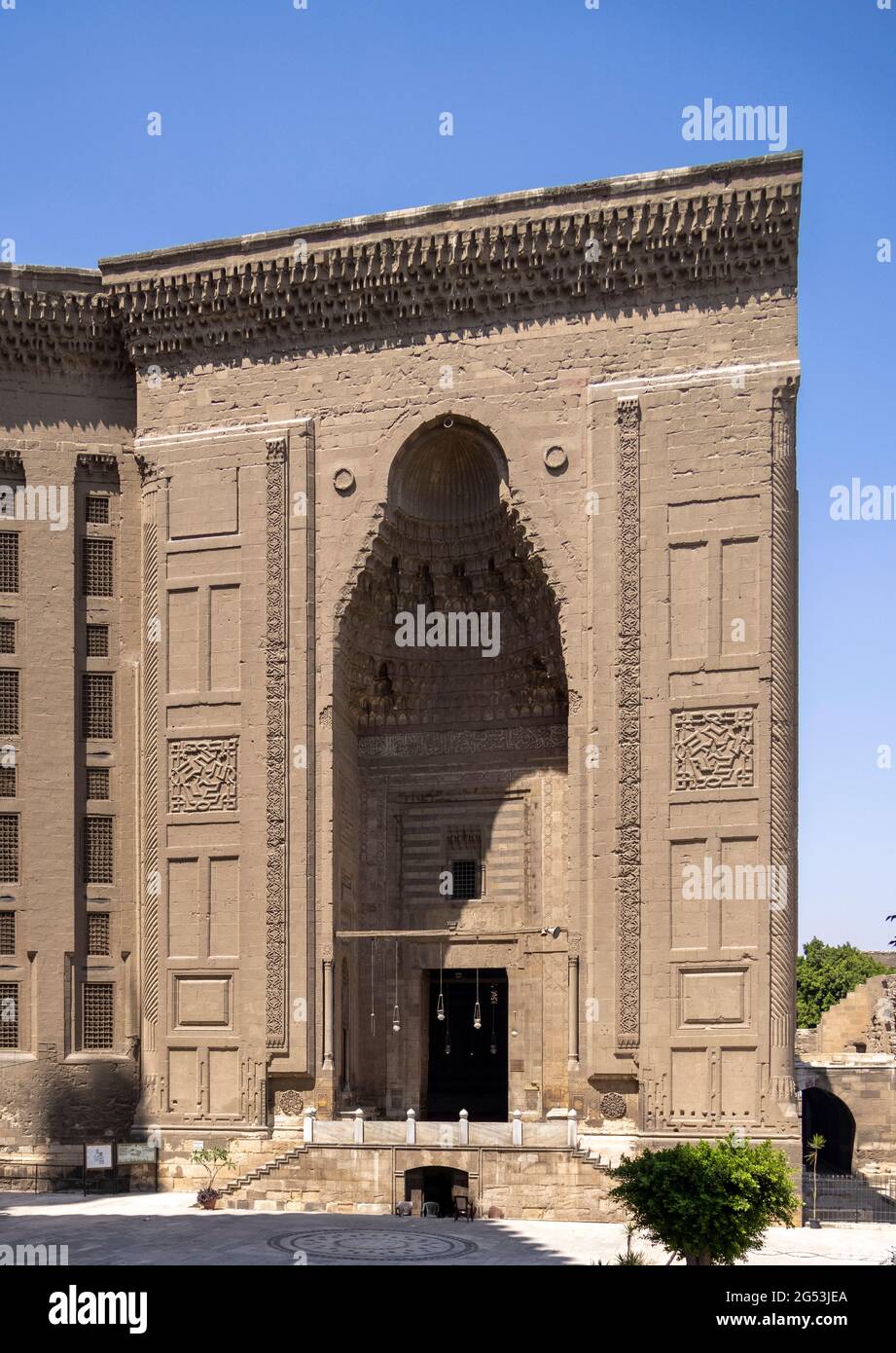 Sultan Hasan complex, entrance portal, Cairo, Egypt Stock Photo