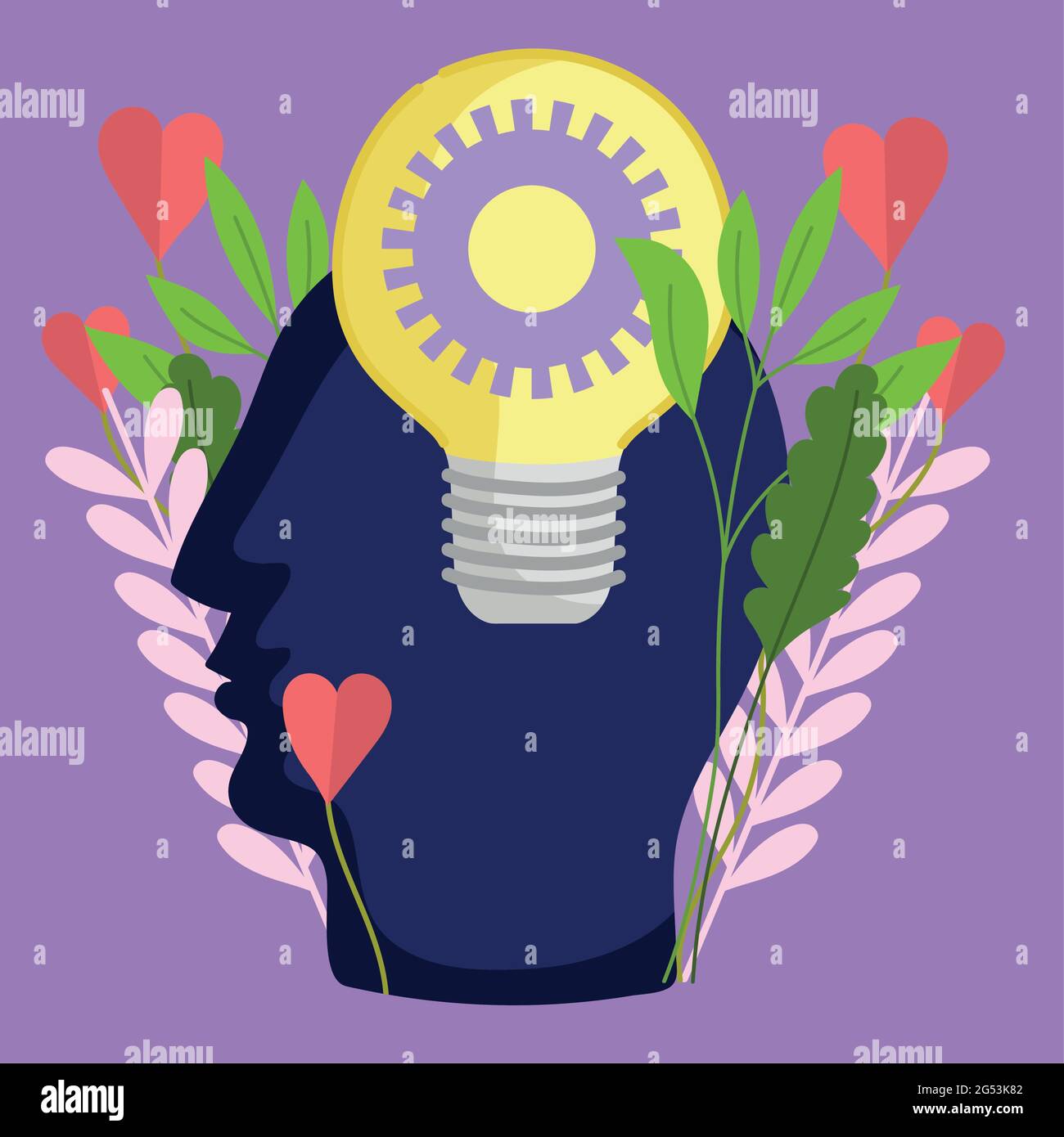 brain human profile Stock Vector Image & Art - Alamy