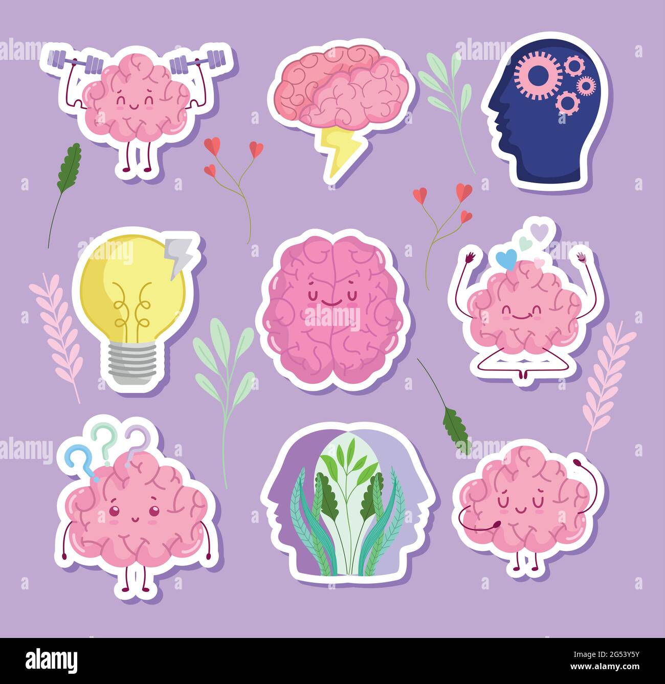 set funny brains Stock Vector Image & Art - Alamy