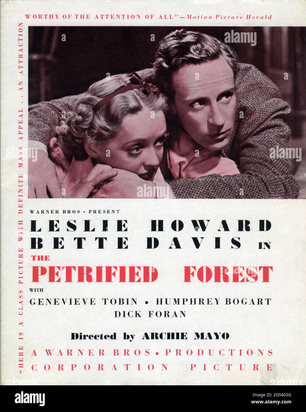 LESLIE HOWARD BETTE DAVIS and HUMPHREY BOGART in THE PETRIFIED FOREST 1936 director ARCHIE MAYO play Robert E. Sherwood screenplay Charles Kenyon and Delmer Daves Warner Bros. Stock Photo