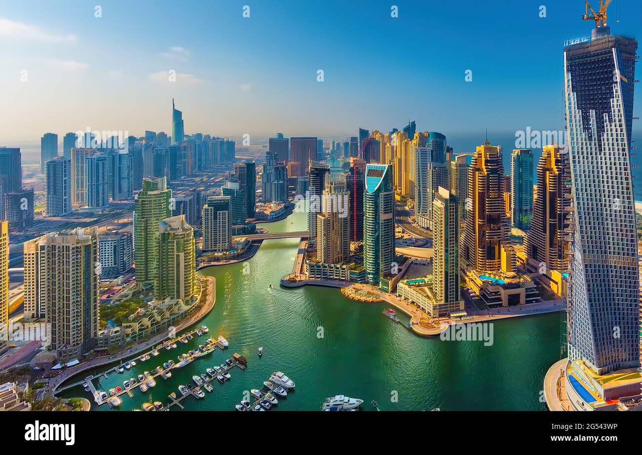 Amazing cityscape of Dubai, UAE. Stock Photo
