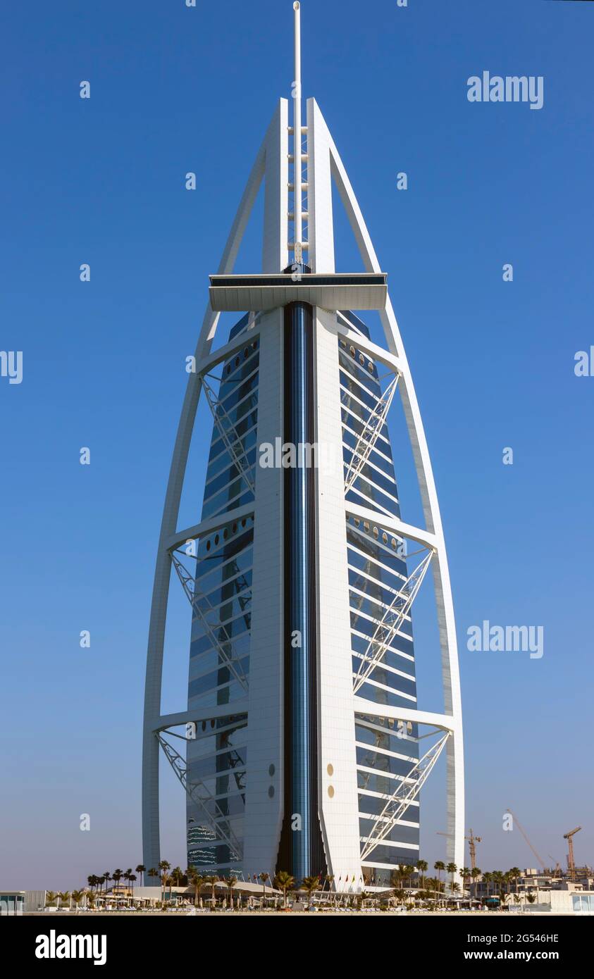 The architecture and design inside Burj al Arab Hotel in Dubai, UAE. Stock Photo