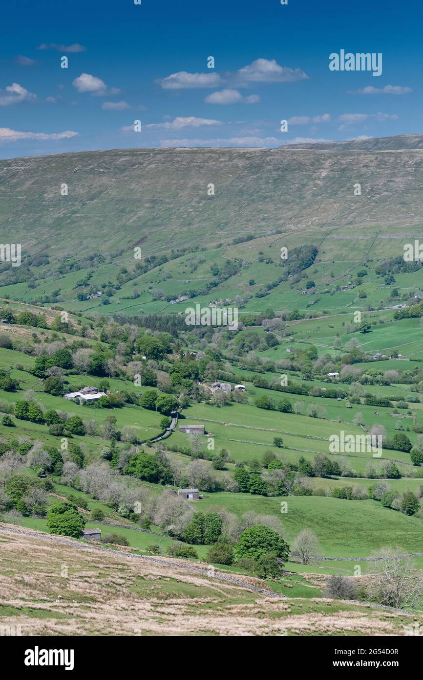 Looking down Dentdale from Deepdale Head Stock Photo