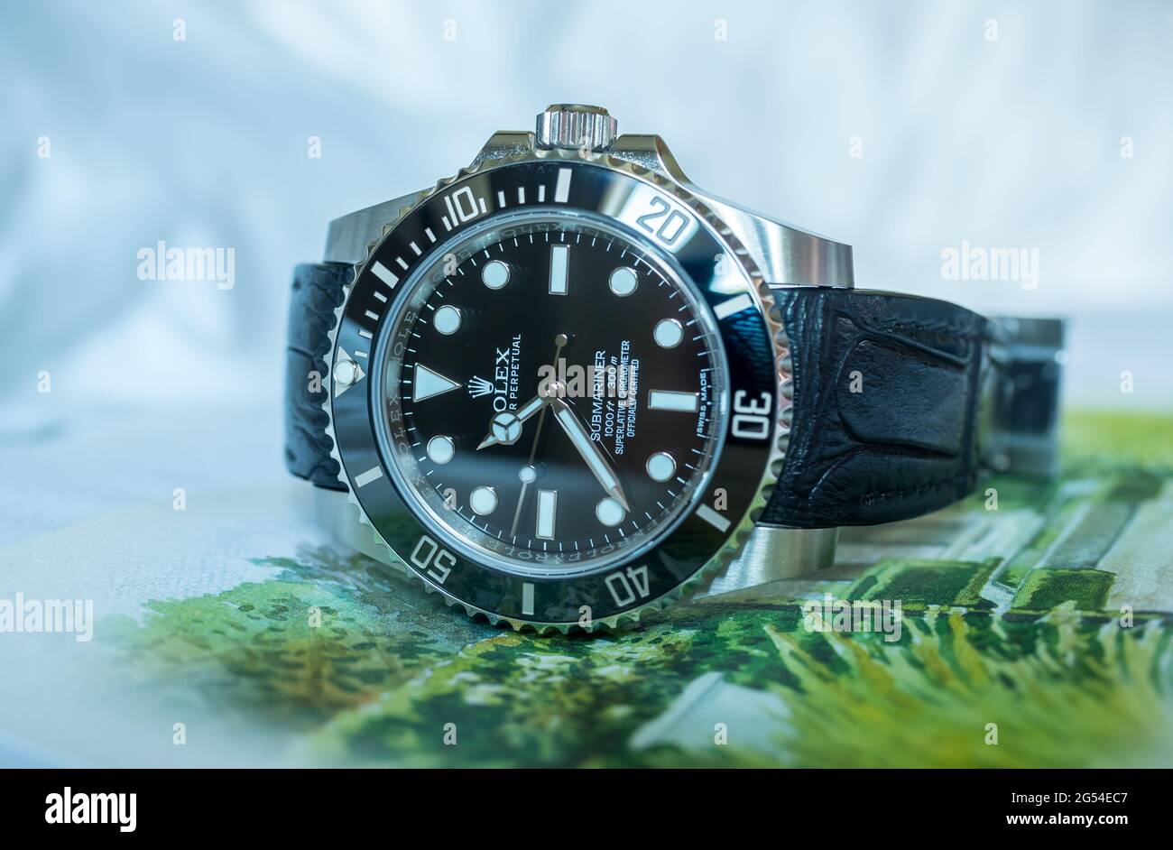 rolex submariner blue leather strap